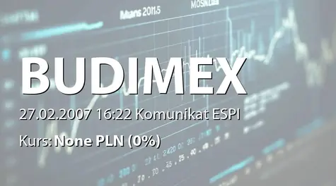 Budimex S.A.: Umowa Budimex Dromex SA z Stalexport SA - 178,4 mln zł (2007-02-27)