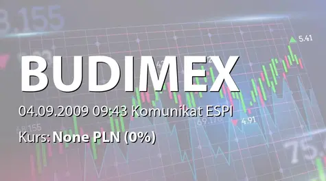 Budimex S.A.: Zawiadomienie o zamiarze połączenia z Budimeksem Dromeksem SA (2009-09-04)