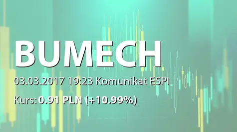 Bumech S.A.: Przydział warrantów subskrypcyjnych serii C i objęcie akcji serii H (2017-03-03)