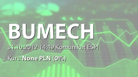 Bumech S.A.: Spełnienie się warunku dot. umowy kredytowej z DZ Bank SA - 10 mln zł (2012-10-31)