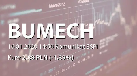 Bumech S.A.: Terminy przekazywania raportów okresowych w 2020 r. (2020-01-16)