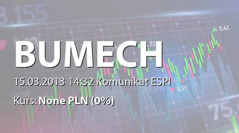 Bumech S.A.: Umowa Konsorcjum z Jastrzębską Spółką Węglową - 39,4 mln zł (2013-03-15)