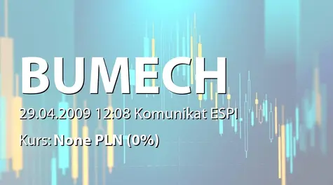 Bumech S.A.: Umowa konsorcyjna z PRG Mysłowice SA - 11,1 mln zł (2009-04-29)