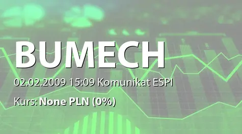 Bumech S.A.: Umowa leasingu z Siemens Finance sp. z o.o - 1,1 mln zł (2009-02-02)