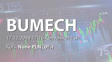 Bumech S.A.: Umowa z Jastrzębską Spółką Węglową SA - 26,3 mln zł (2010-12-17)