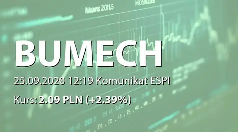 Bumech S.A.: Umowa z Jastrzębską Spółką Węglową SA - KWK Pniówek (2020-09-25)