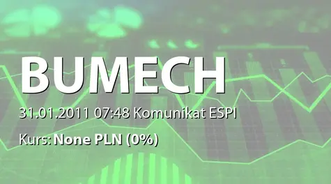 Bumech S.A.: Umowa z Przedsiębiorstwem Górniczym Silesia sp. z o.o. - 4,3 mln zł (2011-01-31)