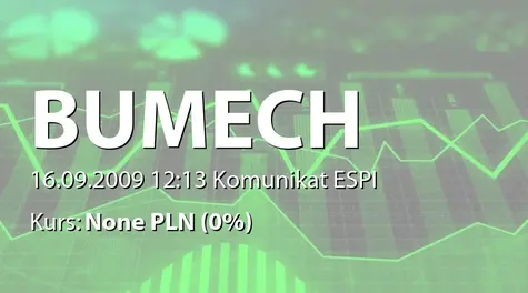 Bumech S.A.: Wartość umów z Handelsbanken Finanse Aktiebolag SA (2009-09-16)