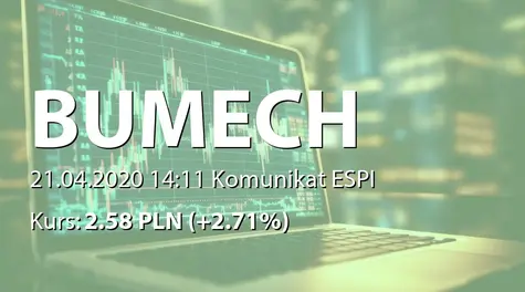 Bumech S.A.: Zmiana terminu przekazania SA-R 2019 i SA-RS 2019 (2020-04-21)