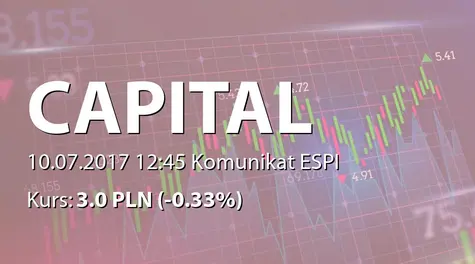 Capital Partners S.A.: Liczba akcji objętych ofertami sprzedaży w ramach skupu akcji własnych (2017-07-10)