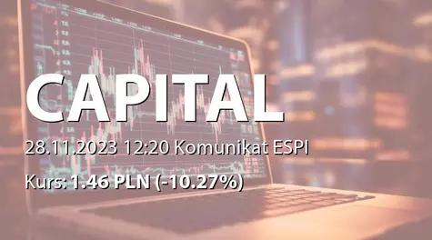 Capital Partners S.A.: NWZ - podjęte uchwały: nabycie akcji własnych, przerwa w obradach do 28.12.2023 (12:00) (2023-11-28)