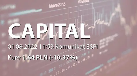 Capital Partners S.A.: NWZ - projekty uchwał: obniżenie kapitału ( godz. zwołania 12.00) (2022-08-01)