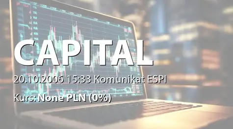 Capital Partners S.A.: Rejestracja akcji serii D w KDPW oraz asymilacja papierów wartościowych (2006-10-20)