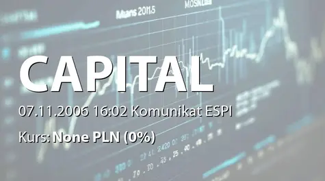 Capital Partners S.A.: Umowa inwestycyjna z Aero sp. z o.o. oraz jej założycielami i wspólnikami (2006-11-07)