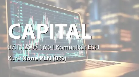 Capital Partners S.A.: Umowa inwestycyjna z Superstacja sp. z o.o., jej wspólnikami oraz  Ryszardem Krajewskim (2006-11-07)