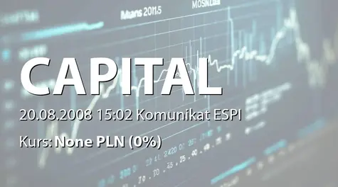 Capital Partners S.A.: Zakup akcji przez Marka Leśniaka (2008-08-20)