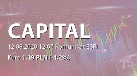 Capital Partners S.A.: ZWZ - podjęte uchwały: pokrycie straty, obniżenie kapitału zakładowego (2020-08-12)