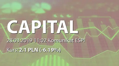 Capital Partners S.A.: ZWZ - projekty uchwał: pokrycie straty, zmiany w statucie (2019-03-28)