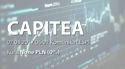 CAPITEA S.A.: Informacje dotyczące portfeli wierzytelności (2017-08-07)