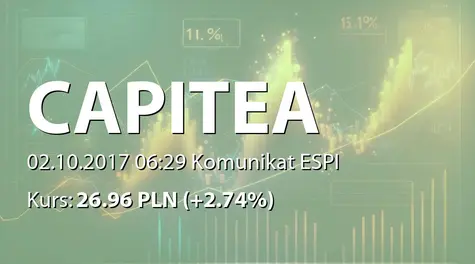 CAPITEA S.A.: Informacje dotyczące portfeli wierzytelności i spłat w III kwartale 2017 (2017-10-02)