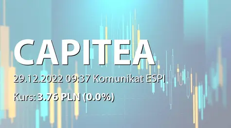 CAPITEA S.A.: NWZ (12:00) - projekty uchwał: działania maksymalizujące spłatę wierzytelności układowych (2022-12-29)