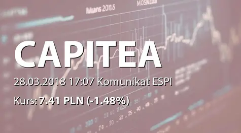 CAPITEA S.A.: NWZ - podjęte uchwały: emisja akcji serii F, przerwa w obradach (2018-03-28)