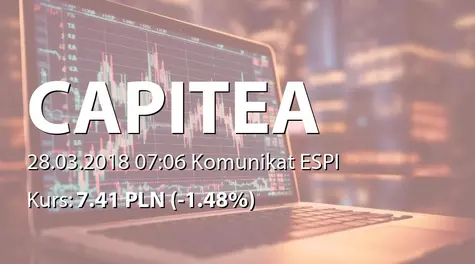CAPITEA S.A.: Odstąpienie od rozmów przez zagranicznego inwestora (2018-03-28)
