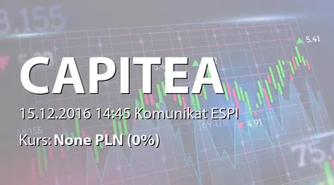 CAPITEA S.A.: Pozyskanie finansowania przez podmiot zależny (2016-12-15)