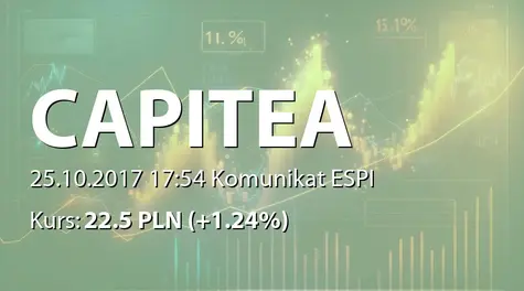 CAPITEA S.A.: Pozyskanie finansowania przez podmiot zależny (2017-10-25)