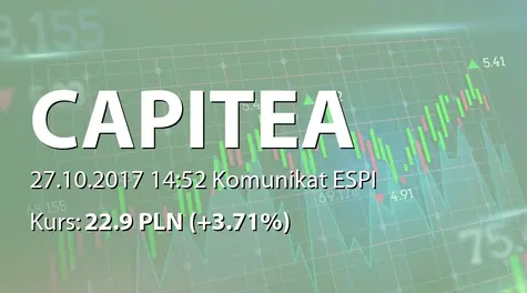 CAPITEA S.A.: Pozyskanie finansowania przez podmiot zależny (2017-10-27)