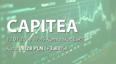 CAPITEA S.A.: Pozyskanie finansowania z tytułu przydziału obligacji (2018-01-12)