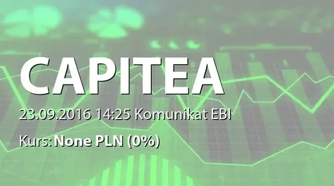 CAPITEA S.A.: Przydział obligacji (2016-09-23)