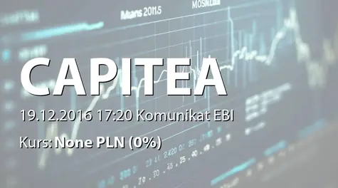 CAPITEA S.A.: Przydział obligacji serii GU (2016-12-19)