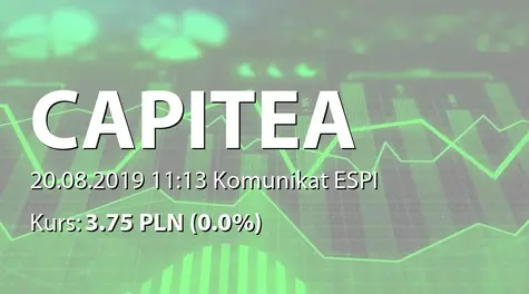 CAPITEA S.A.: Raport za lipiec 2019 (2019-08-20)