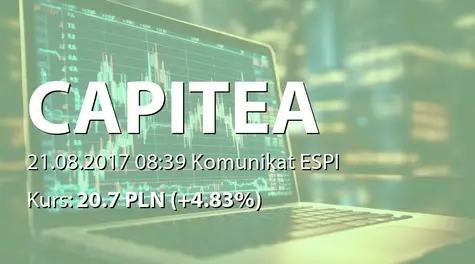 CAPITEA S.A.: Rejestracja obligacji serii PP4 w KDPW (2017-08-21)