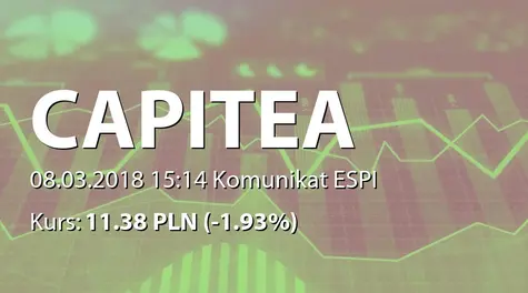 CAPITEA S.A.: Rejestracja obligacji serii PP6 w KDPW (2018-03-08)