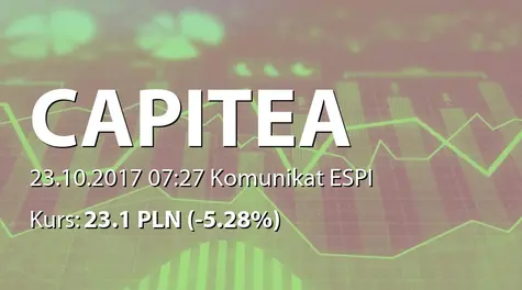 CAPITEA S.A.: Rejestracja podwyższenia kapitału w KRS (2017-10-23)