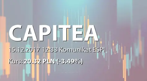 CAPITEA S.A.: Spłata części finansowania (2017-12-15)