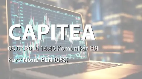 CAPITEA S.A.: Terminowa wypłata odsetek z obligacji serii G (2016-02-08)
