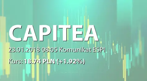 CAPITEA S.A.: Terminy przekazywania raportów w 2018 roku (2018-01-23)