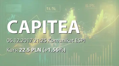 CAPITEA S.A.: Umowa nabycia portfela wierzytelności przez spółke zależną (2017-12-06)