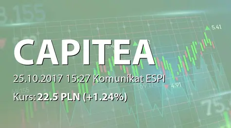 CAPITEA S.A.: Warunkowa rejestracja akcji serii E w KDPW (2017-10-25)