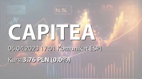 CAPITEA S.A.: Wpis zastawu rejestrowego na aktywach Spółki (2023-04-06)