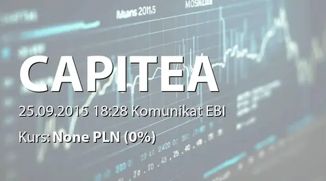 CAPITEA S.A.: Wykup obligacji serii A (2015-09-25)