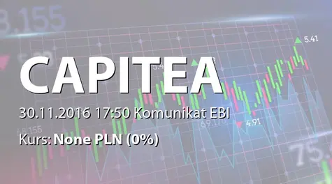 CAPITEA S.A.: Wykup obligacji serii AH (2016-11-30)