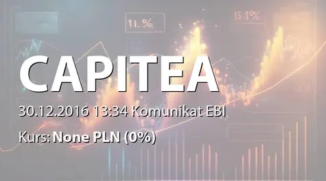 CAPITEA S.A.: Wykup obligacji serii W (2016-12-30)