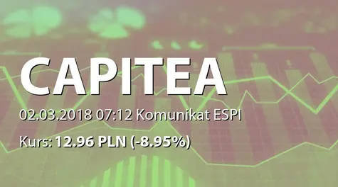 CAPITEA S.A.: Zamiar wystąpienia przez Zarząd z wnioskiem o podwyższenie kapitału (2018-03-02)