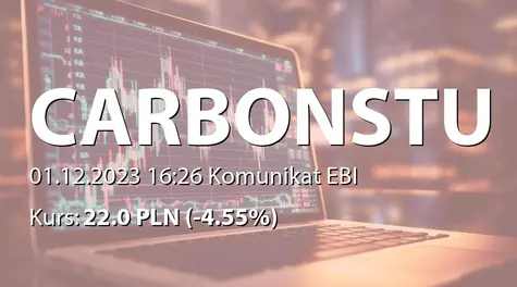 Carbon Studio S.A.: NWZ (11:00) - projekty uchwał: połączenie z Iron VR SA, emisja połączeniowa akcji serii F (2023-12-01)
