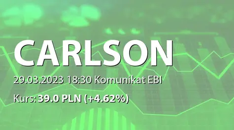 CARLSON INVESTMENTS SE: Change of the Company's address - correction (2023-03-29)