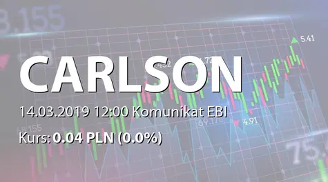 CARLSON INVESTMENTS SE: Korekta raportu EBI 11/2019 (2019-03-14)